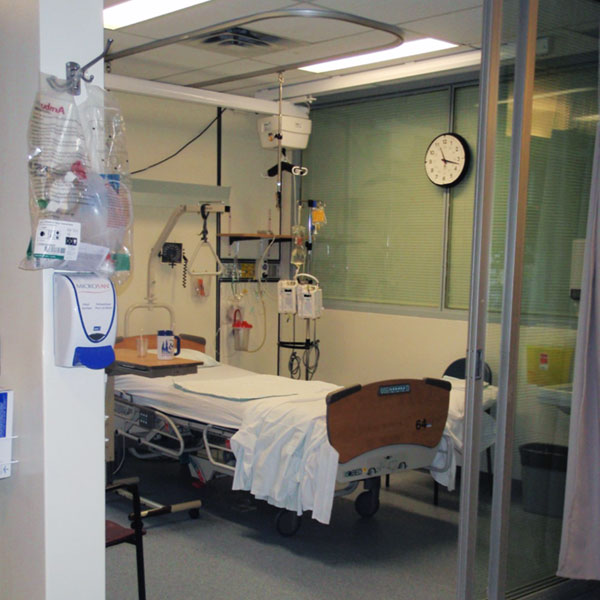 ICU patient bed and space
